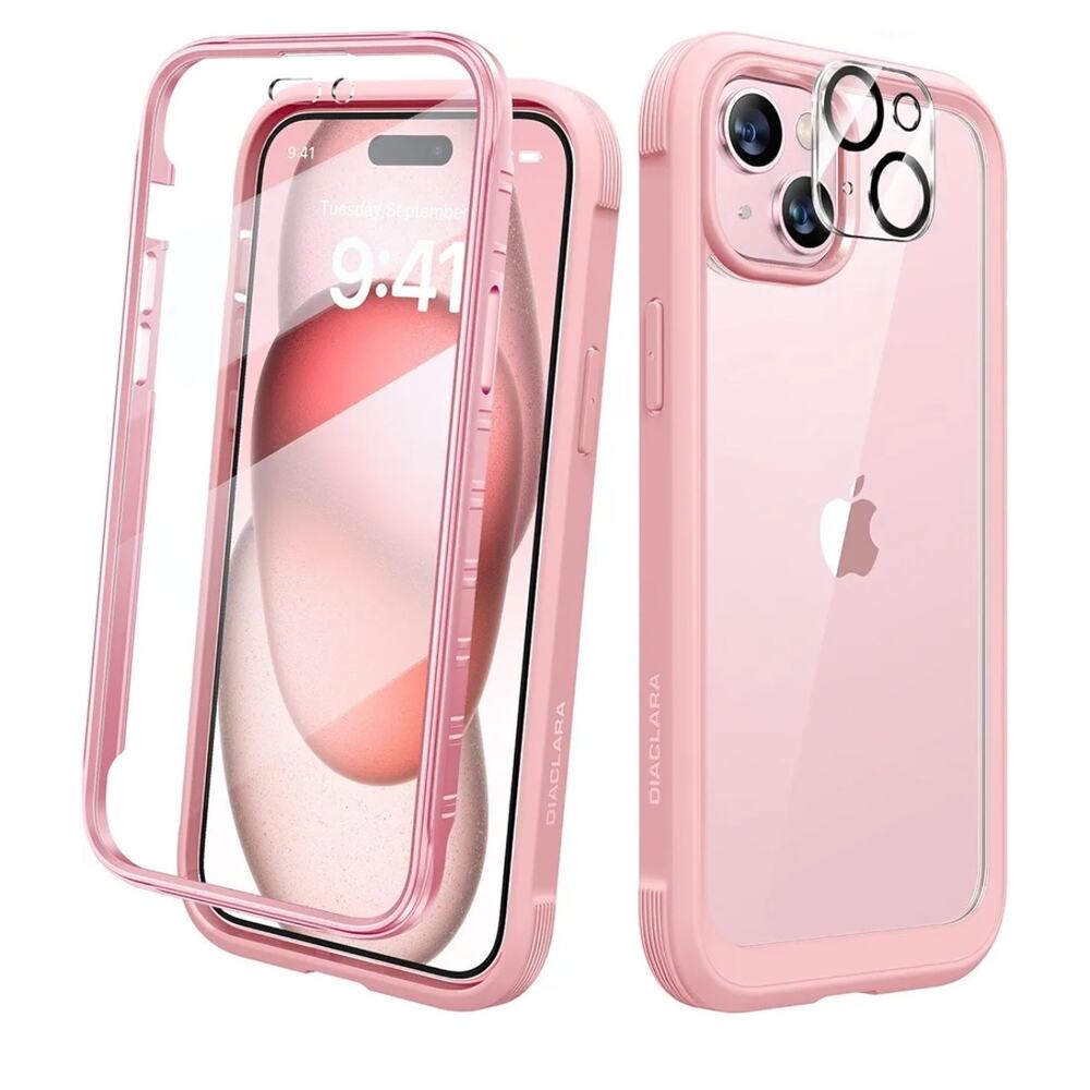 iPhone15 Case Full Body Rugged Case, Built-in Touch Sensitive Anti-Scratch Scree